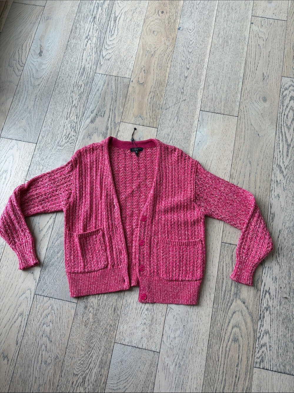 rag & bone Pink Knit Button-Front Cardigan